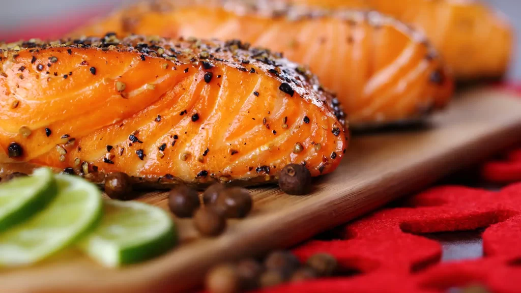 ikan_salmon_panggang_dengan_wijen_untuk_penderita_asam_lambung